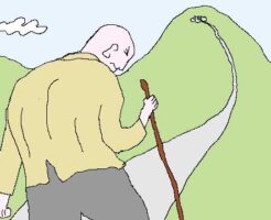 お墓参りのイラスト